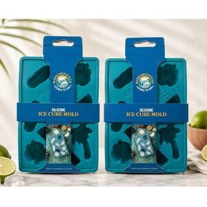 Margaritaville Silicone Ice Cube Mold Set of 2 Tropical Island Shapes NEW